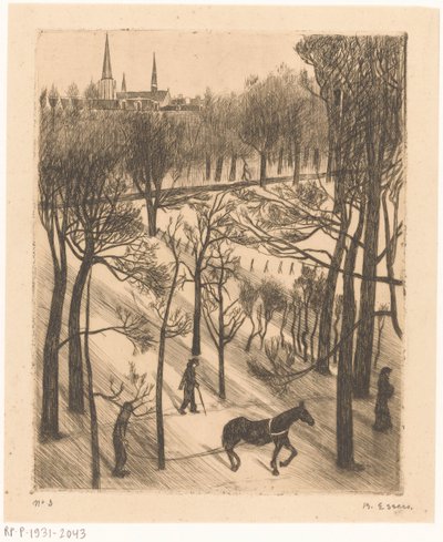 Vondel Park om vinteren af Bernard Essers (signed by artist)