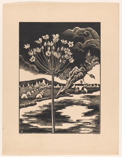 Svaneblomst i et landskab af Bernard Essers (signed by artist)