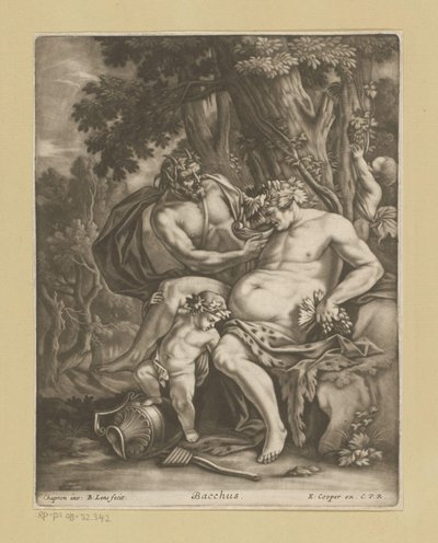 Bacchus omgivet af satyrer af Bernard Lens (II)