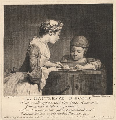 Skolelæreren af Bernard Lépicié after Jean Siméon Chardin