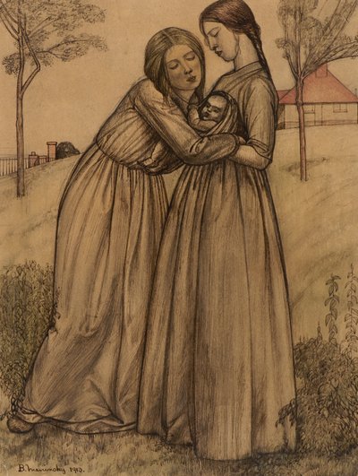 To kvinder og et barn af Bernard Meninsky