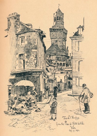 Klokketårn, Vire, c1893 af Bernard Partridge