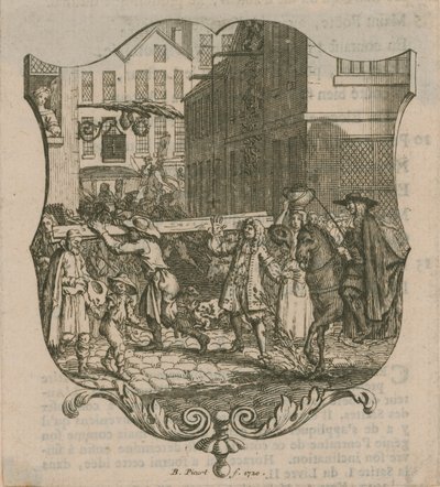 En scene fra London, dateret 1720 af Bernard Picart
