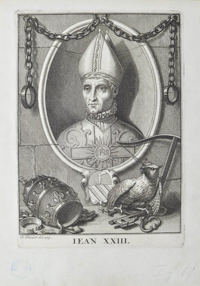 Modpave Johannes XXIII Baldassare Cossa, 1713. af Bernard Picart