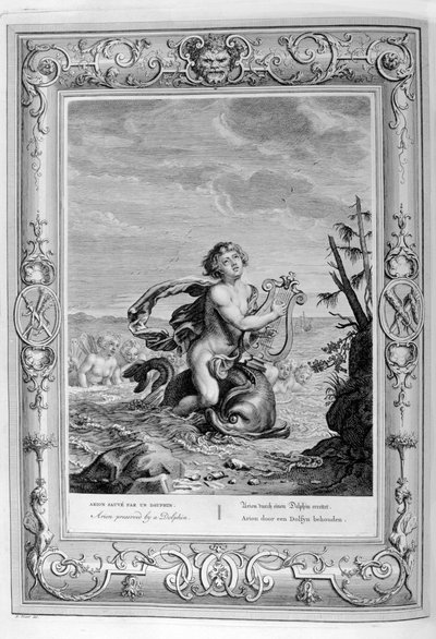 Arion reddet af en delfin, 1733 af Bernard Picart