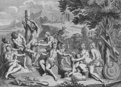 Fangenskab ofret af antis, 1723. af Bernard Picart