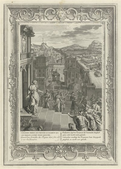 Cassandra forudsiger Trojas undergang, 1731 af Bernard Picart