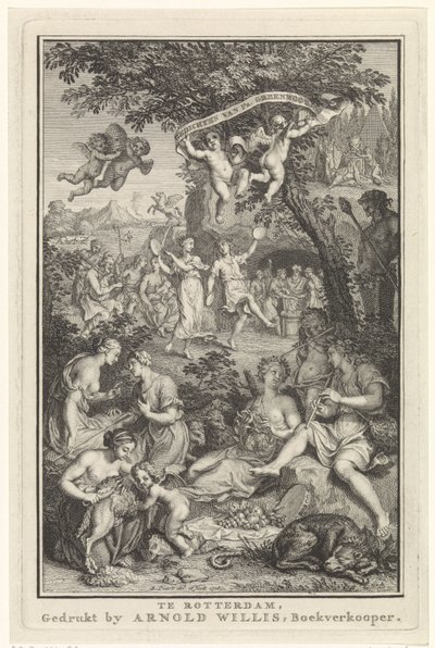 Landskab med hyrder og hyrinder Titelside for: F. Greenwood, Poems, 1719 af Bernard Picart