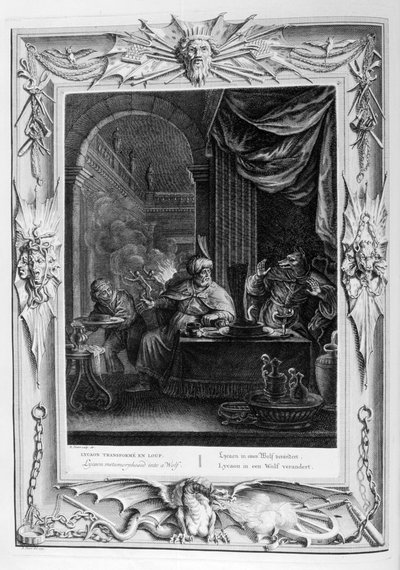 Lycaon Metamorphosed into a Wolf, 1733 af Bernard Picart
