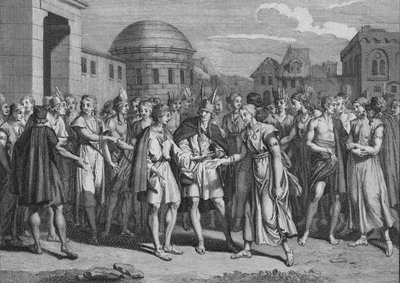 Måden, hvorpå LYncas gifter sig med dem af hans blod, 1723. af Bernard Picart