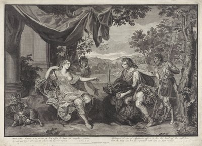 Meleager giver den kaledonske ornes hoved til Atalanta History of Meleager (serietitel) af Bernard Picart