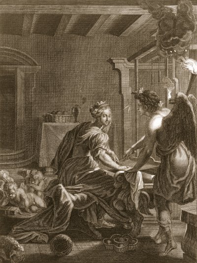 Penelope ved hendes væv, 1731 af Bernard Picart