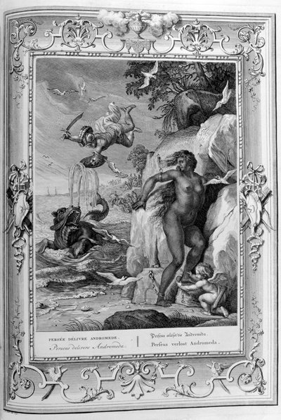 Perseus befrier Andromeda fra havuhyret, 1733. af Bernard Picart