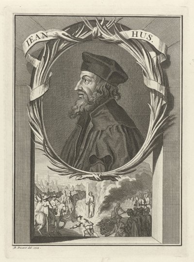 Portræt af John Hus, 1712 af Bernard Picart
