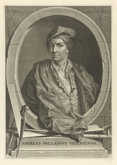 Portrait of the architect Andrea Palladio 1508-1580 After Paolo Veronese, 1716.dani af Bernard Picart