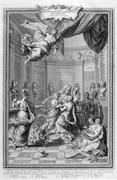 Praise of Academiciens of the Royal Academy of Science... 1728 af Bernard Picart