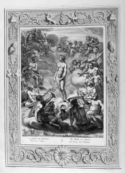 Pandoras æske, 1730 af Bernard Picart