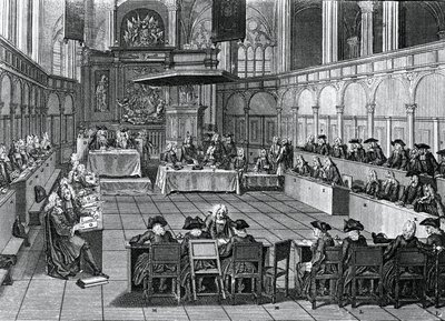 Protestantisk synode afholdt i 1730 i Nieuwe Kerk (Ny Kirke) i Amsterdam, Holland, gravering af Bernard Picart (1673-1733) af Bernard Picart