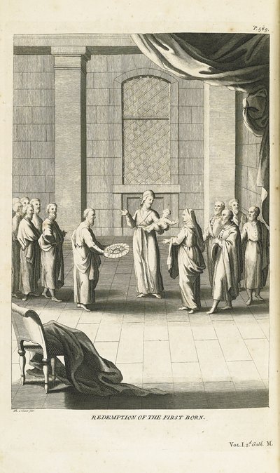 Forløsning af den førstefødte søn, 1735-1739 af Bernard Picart