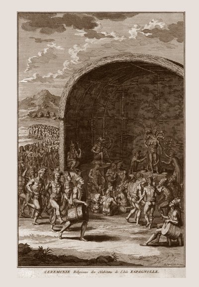 Religiøs ceremoni for indbyggerne på Isle of Hispaniola, c1721. af Bernard Picart