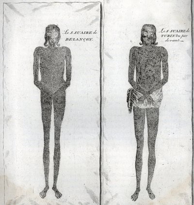 Repræsentation af Ligklædet af Besancon og Ligklædet af Torino Gravering fra "Illustration af religiøse ceremonier og skikke for alle verdens folk" af Bernard Picart (1723-1743) 1819 Privat samling af Bernard Picart
