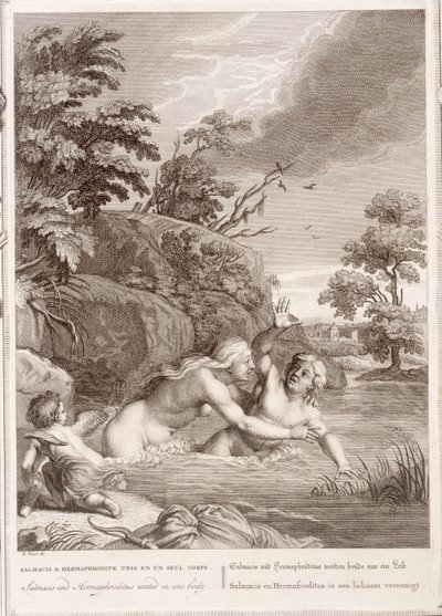 Salmacis og Hemaphroditus forenet i ét legeme, 1731 af Bernard Picart