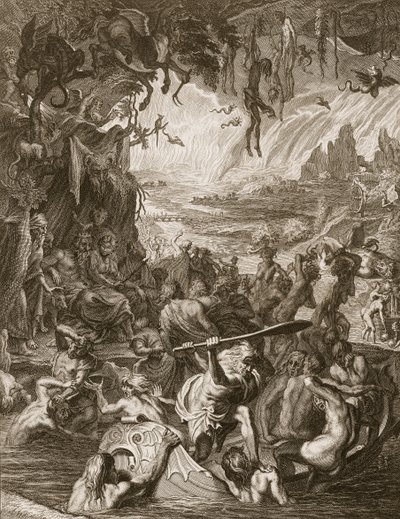 Helvedes scene, 1731 af Bernard Picart