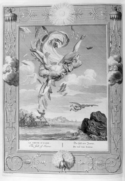 Ikaros fald, 1733 af Bernard Picart