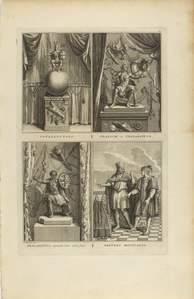 Vitzliputsli/Tlalock eller Tescalipuca/Tescalinpuca/Mexicanske præster af Bernard Picart