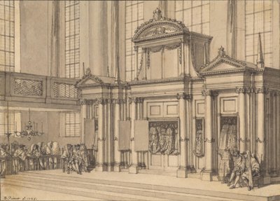 Lovens glæde i den portugisiske synagoge i Amsterdam af Bernard Picart