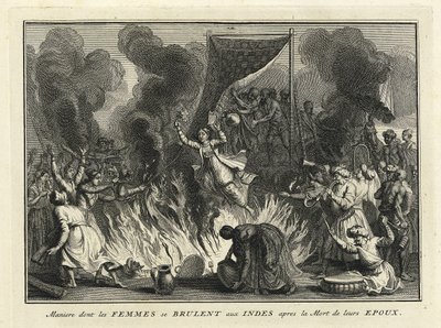 Enkebrænding i Indien, 1728 af Bernard Picart
