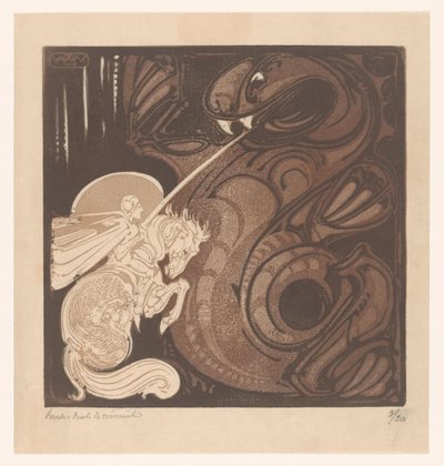 St. Joris (original titel) af Bernard Willem Wierink (signed by artist)