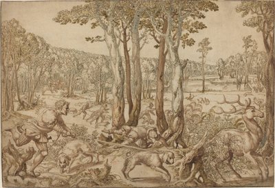 The Hunts of Maximilian: The Stag Hunt (august) af Bernard van Orley