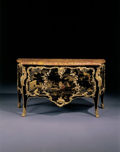 Kommode, ca. 1745 (ormolu-monteret japansk lak og eboniseret træ) af Bernard van Risenburgh II