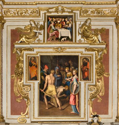 Kapel af Vor Frue af Folket, Andet spænd nordsiden, Bernardino Campi, Døberens Dekollation 1569, På siderne St. Peter og St. Paul 1520-30, Bernardino Campi, Herodes