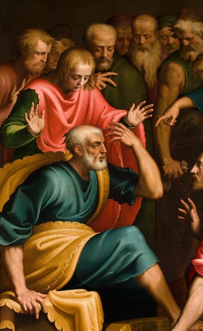 Kapel af SS-sakramentet, første spænds sydside, Bernardino Campi, føddernes lavendel, detalje 1569 af Bernardino Campi