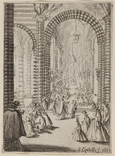 Det indre af en kirke af Bernardino Capitelli