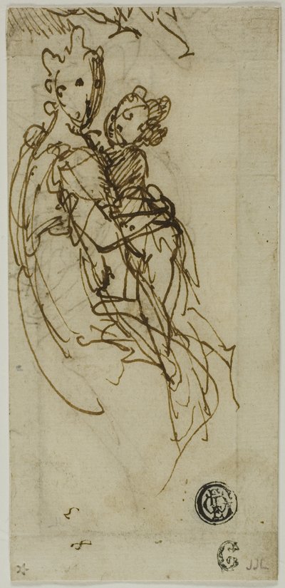 Siddende Jomfru og Barn (recto); Siddende jomfru og barn (verso) af Bernardino India
