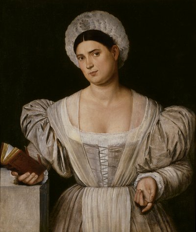 Portræt af en kvinde (Agnese, malerens svigerinde) af Bernardino Licinio