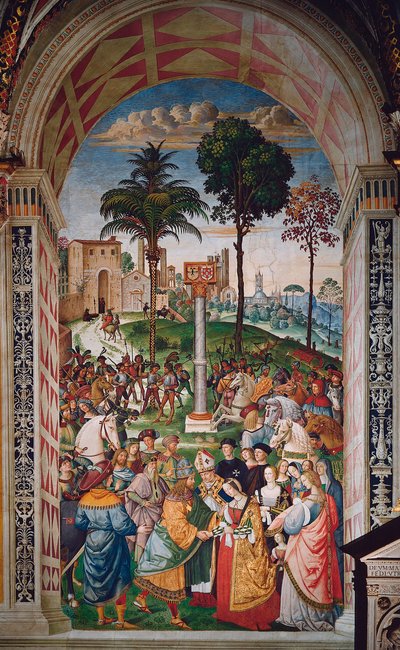 Livet af Pave Pio (Pius) II (Enea Silvio Piccolomini af Bernardino di Betto Pinturicchio