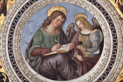 St. Matthæus, detalje af De fire evangelister (fresco af Bernardino di Betto Pinturicchio