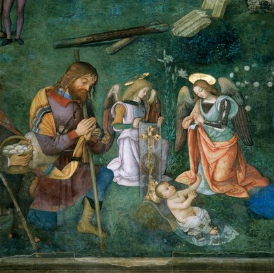 Kristusbarnet, detalje af Fødselskirken af Bernardino di Betto Pinturicchio