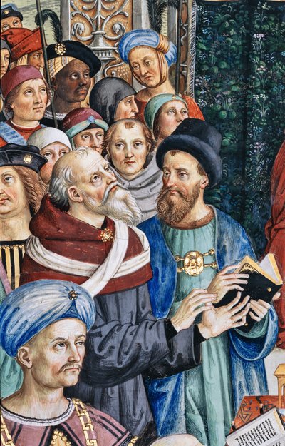 Piccolomini-biblioteket, sydvestvæggen: “ Pius II præsiderer over Mantuas kost, 1. juni af Bernardino di Betto Pinturicchio