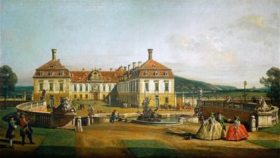 Det kejserlige lystpalads Paladsets gård, side af æresgården af Bernardo Bellotto