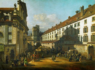 Dominikanerkirche i Wien, Østrig (olie på lærred) af Bernardo Bellotto