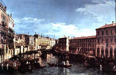 Canal Grande, Venedig, ser mod syd til Rialtobroen af Bernardo Bellotto