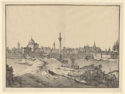 Fantasiudsigt over Padova af Bernardo Bellotto