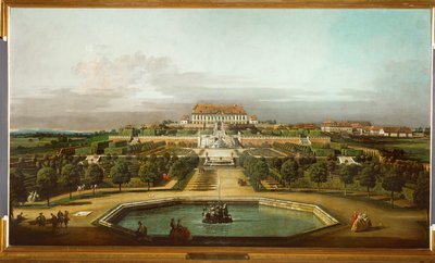 Schlosshof Slot set fra haven (olie på lærred) af Bernardo Bellotto