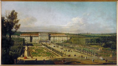 Schönbrunn Slot i Wien, Østrig, set fra haven ... (olie på lærred) af Bernardo Bellotto