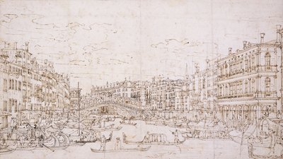 Canal Grande, Venedig, med Rialtobroen fra syd, af Bernardo Bellotto